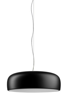 Schwarze Smithfield Pendelleuchte von Flos, moderne LED Hängelampe für Wohnzimmer und Essbereich.